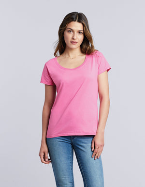 Open image in slideshow, Softstyle Ladies Deep Scoop T-Shirt
