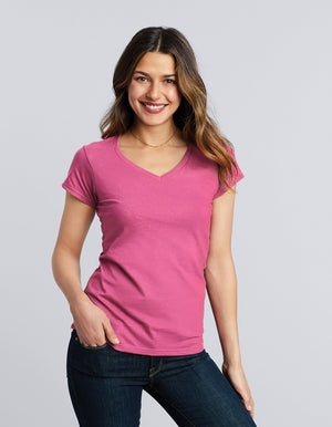 Open image in slideshow, Softstyle Ladies V-Neck T-Shirt
